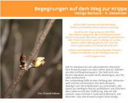 Begegnungen auf dem Weg zur Krippe - Heilige Barbara