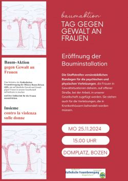 Baum-Aktion zum Tag gegen Gewalt an FrauenBaumaktion